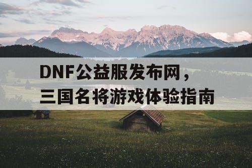 DNF公益服发布网，三国名将游戏体验指南