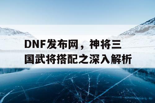 DNF发布网，神将三国武将搭配之深入解析